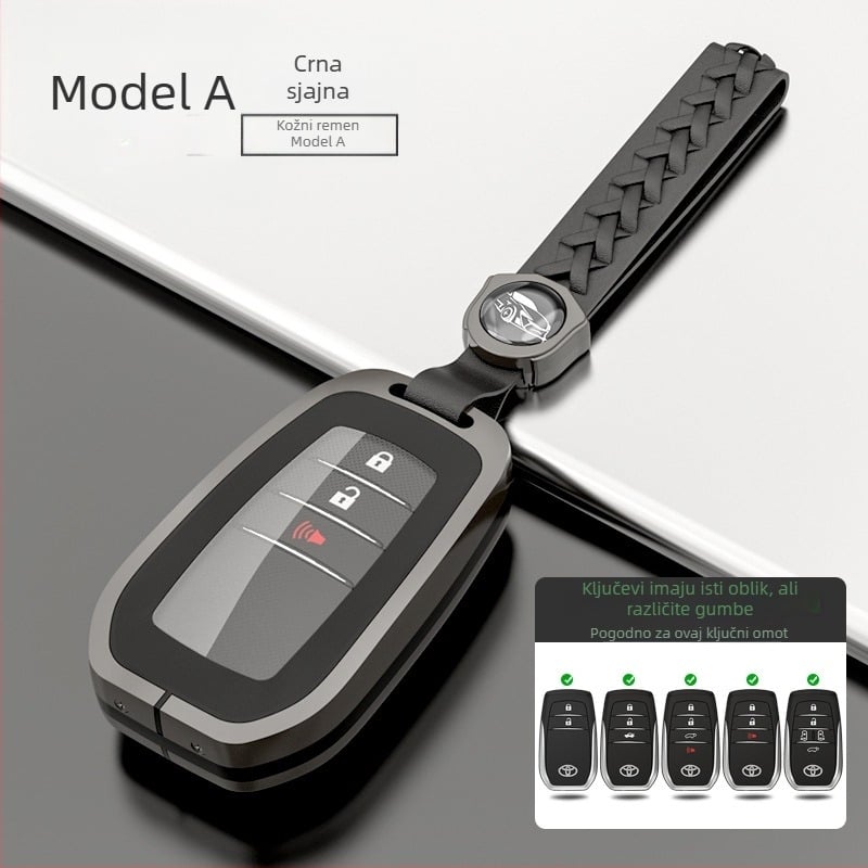 Kućište ključa Toyota: 8. generacija Highlander, CHR, Corolla, Prado, Avalon — cinkov spoj + TPU, vrhunski stil, serija H Toyota Model A, prilagodljivo