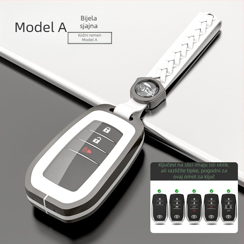 Kućište ključa Toyota: 8. generacija Highlander, CHR, Corolla, Prado, Avalon — cinkov spoj + TPU, vrhunski stil, serija H Toyota Model A, prilagodljivo