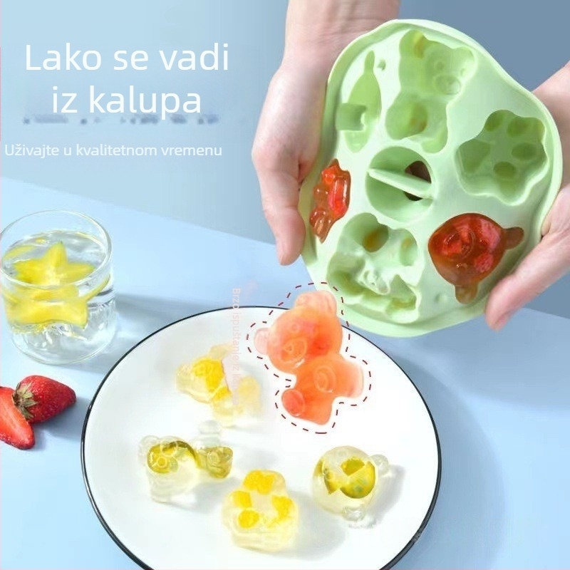 Silikonska forma za dječju hranu – sigurnost hrane, okrugli oblik, za parene kekse, rižine kolače i dječji pire, crtani stil