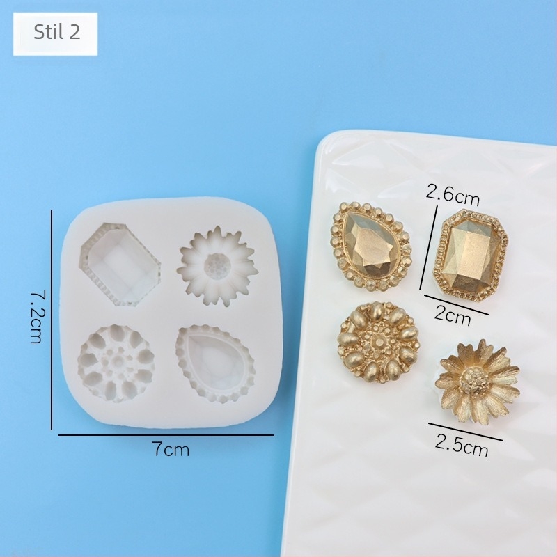 Silikonska forma za fondant s dizajnom retro europskih dragih kamenja za ukrašavanje torti; nepravilan oblik; prehrambeni silikon; pogodno za šećer i čokoladu