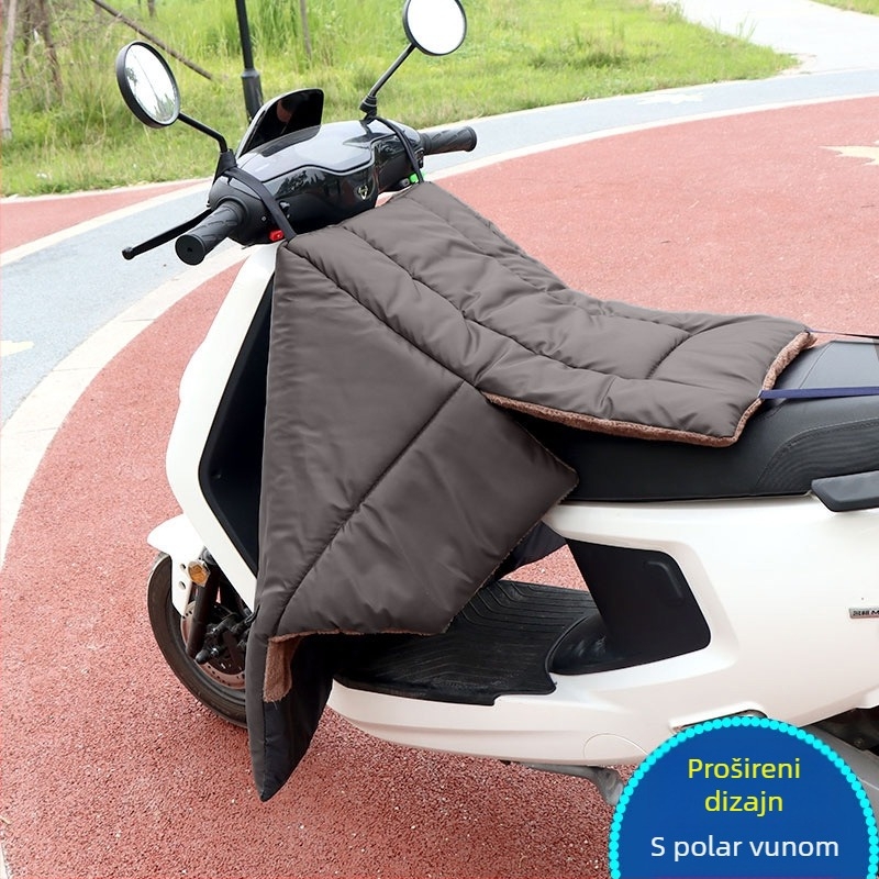 Vjetroodbojna navlaka za električni skuter s flis podstavom, debelim PU materijalom i odvojenim kožnim zaštitnicima za noge