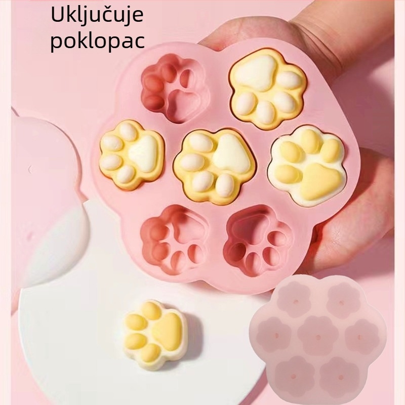 6-komorna silikonska forma u obliku zečića za puding i žele – prehrambeni silikon, za pečenje