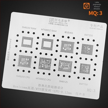 MQ3 čelična mreža s cinkovim premazom - kompatibilna sa Snapdragon 865, SM8250, SM7150, SM6150, MT6885Z