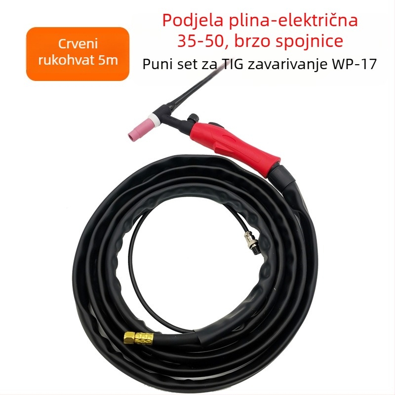 WP17 argonski TIG zavarivački pištolj - integrirani plin-električni sustav, TIG180 rashladna ručica na zraku