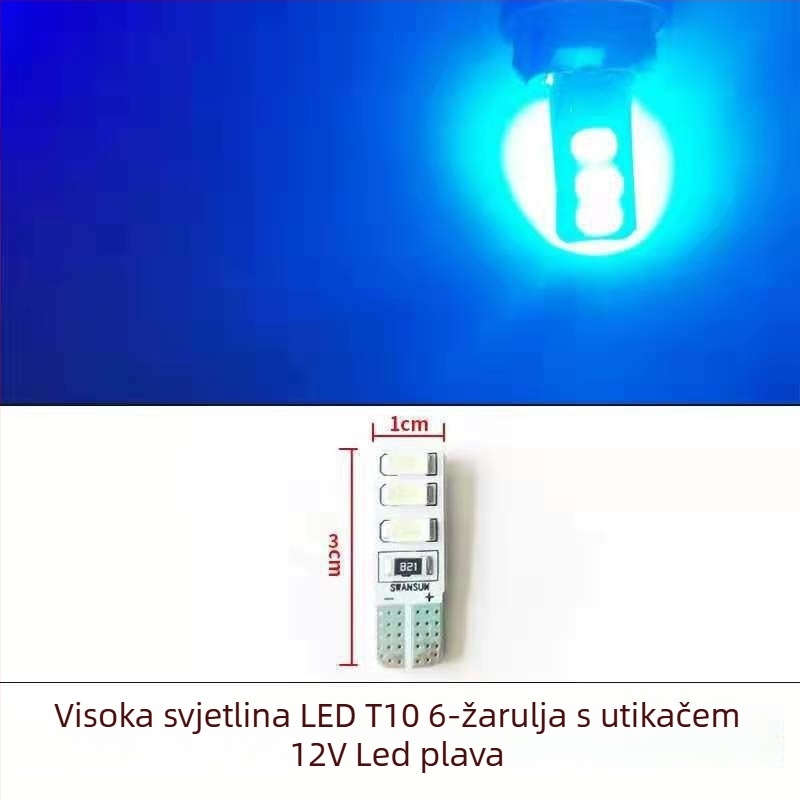 LED T10 insert Bubble široka indikator svjetlost za kamione, 12-24V, 3W, 0.2A, unutarnje čitanje i osvjetljenje registarske pločice