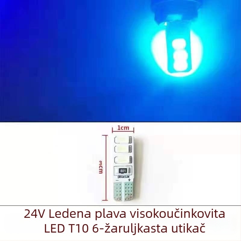 LED T10 insert Bubble široka indikator svjetlost za kamione, 12-24V, 3W, 0.2A, unutarnje čitanje i osvjetljenje registarske pločice