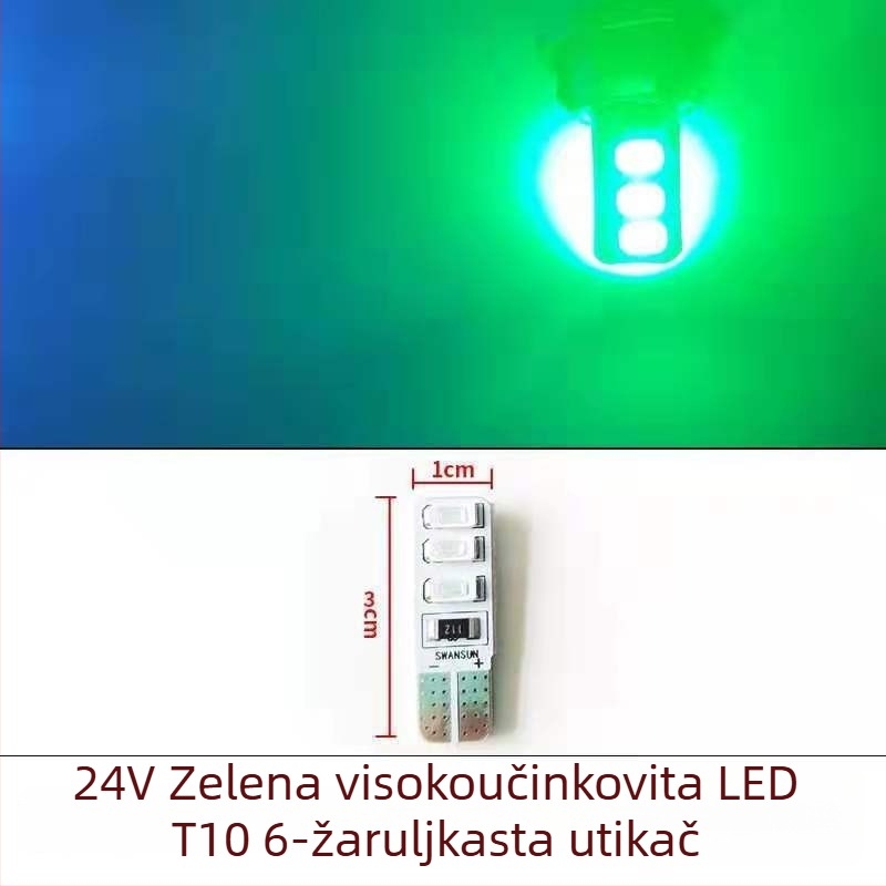 LED T10 insert Bubble široka indikator svjetlost za kamione, 12-24V, 3W, 0.2A, unutarnje čitanje i osvjetljenje registarske pločice