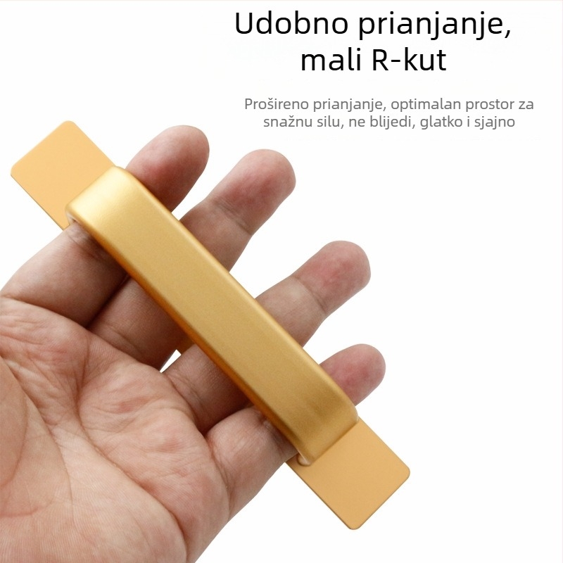 Samoljepiva ručica od aluminijske legure, bez bušenja; pogodna za ormariće, vrata, prozore i staklene balkonske klizne vrata, model HS6
