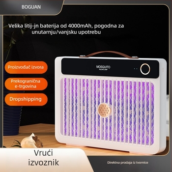 Električna lampa za ubijanje komaraca s elektrošokom, LED osvjetljenje, ugrađena baterija 1001–1600 mAh, pogodna za 41–60 m², trajanje 6–8 h