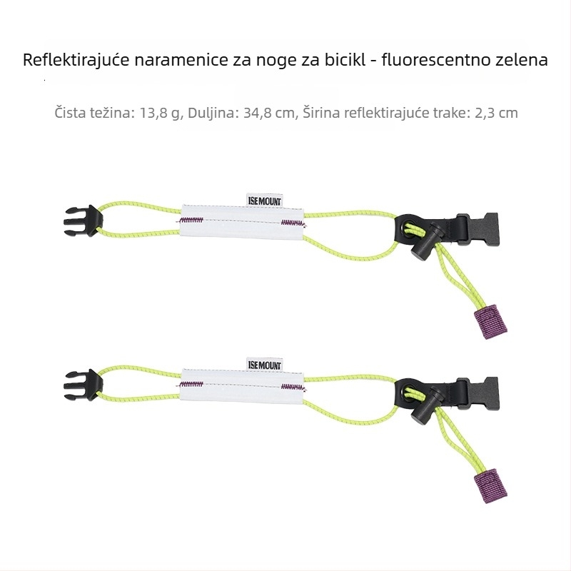 ISEMOUNT Zaštitne trake za noge za vožnju – Dugi stil, Lycra/Spandex, za cestovni i planinski biciklizam, noćno trčanje, upozoravajući pojas