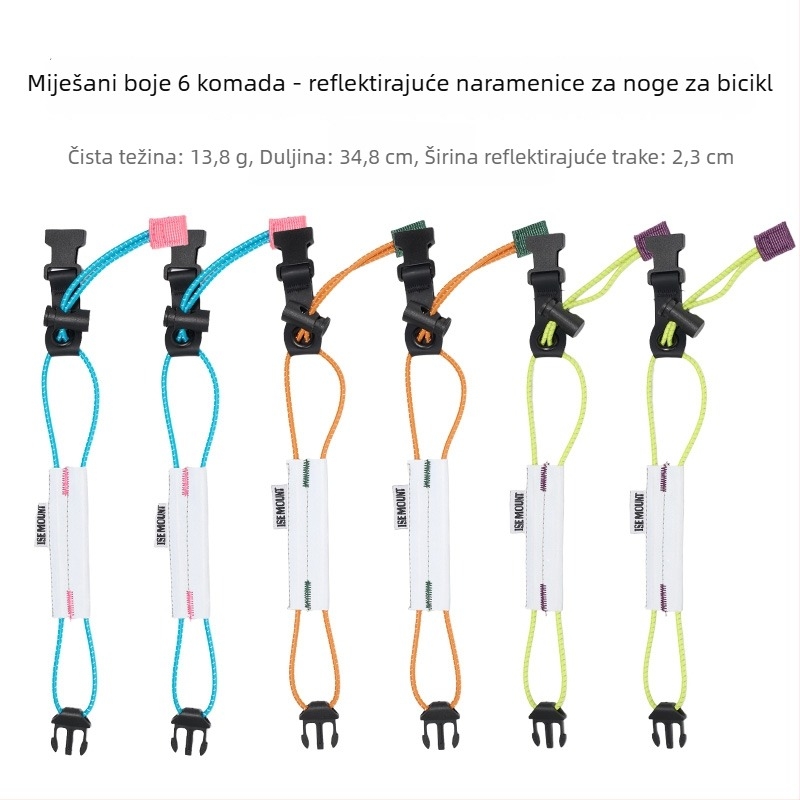 ISEMOUNT Zaštitne trake za noge za vožnju – Dugi stil, Lycra/Spandex, za cestovni i planinski biciklizam, noćno trčanje, upozoravajući pojas
