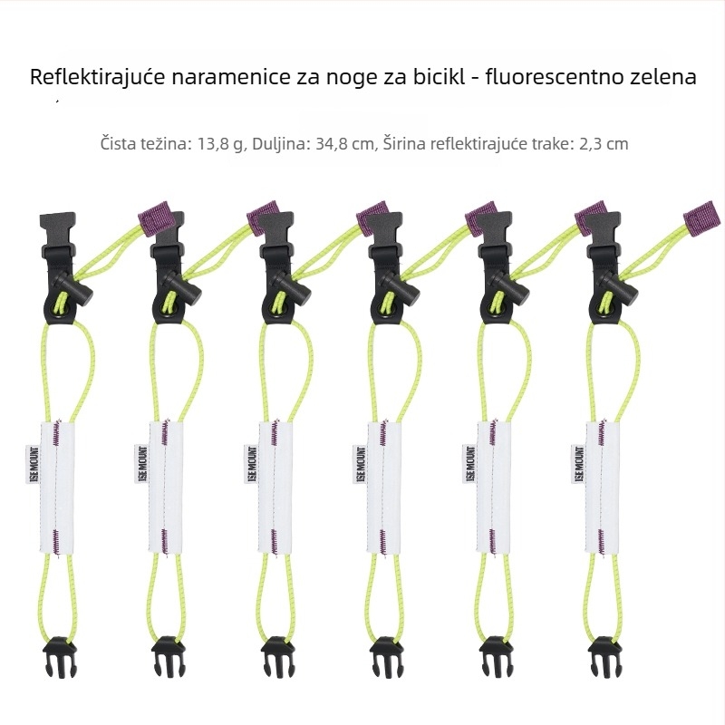 ISEMOUNT Zaštitne trake za noge za vožnju – Dugi stil, Lycra/Spandex, za cestovni i planinski biciklizam, noćno trčanje, upozoravajući pojas