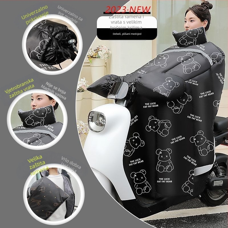 Pokrivalo prednjeg stakla električnog vozila – debelo plišano, toplinska zaštita od hladnoće i zaštita od sunca za vrat