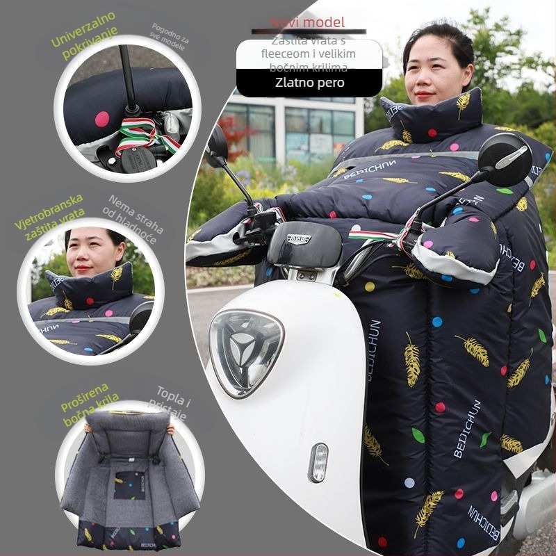 Pokrivalo prednjeg stakla električnog vozila – debelo plišano, toplinska zaštita od hladnoće i zaštita od sunca za vrat