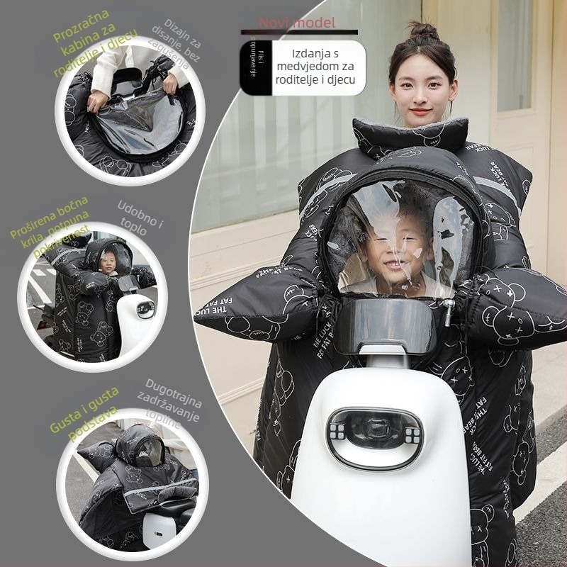 Pokrivalo prednjeg stakla električnog vozila – debelo plišano, toplinska zaštita od hladnoće i zaštita od sunca za vrat