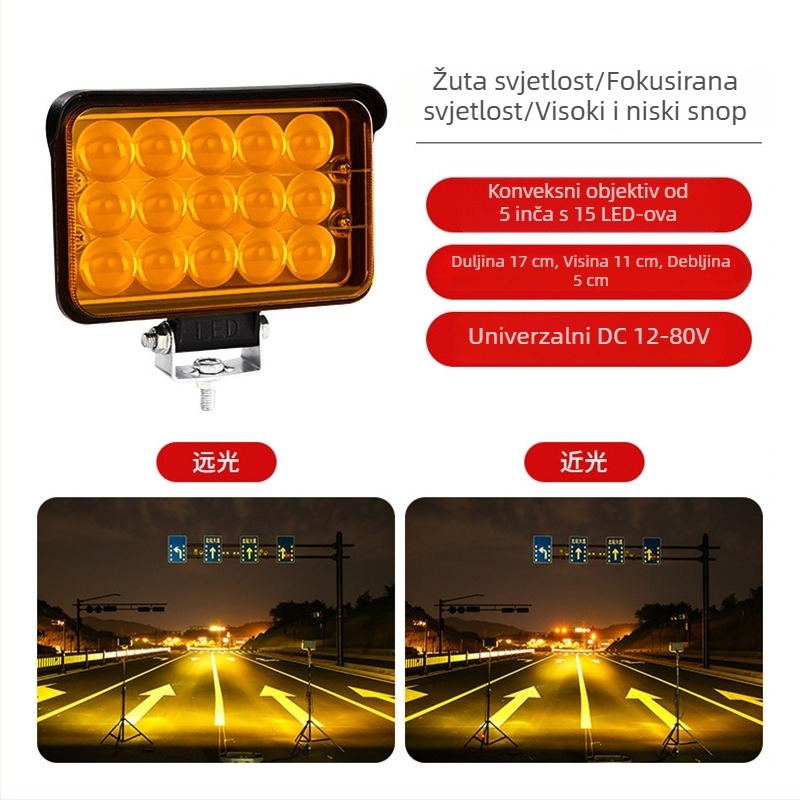 LED auto reflektor, univerzalna kompatibilnost, 400W, 12-80V, 5A, vodootporno kućište