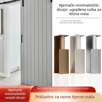 Džepna ručka za vrata ormara, aluminijska legura, elektroplatiranje, lagani luksuzni stil, dizajnerski model