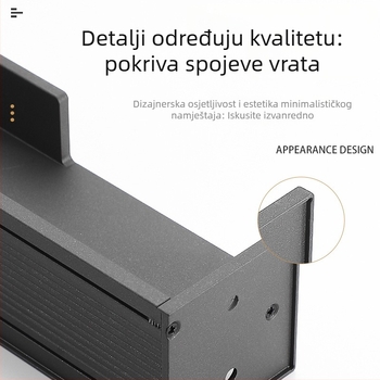 Džepna ručka za vrata ormara, aluminijska legura, elektroplatiranje, lagani luksuzni stil, dizajnerski model