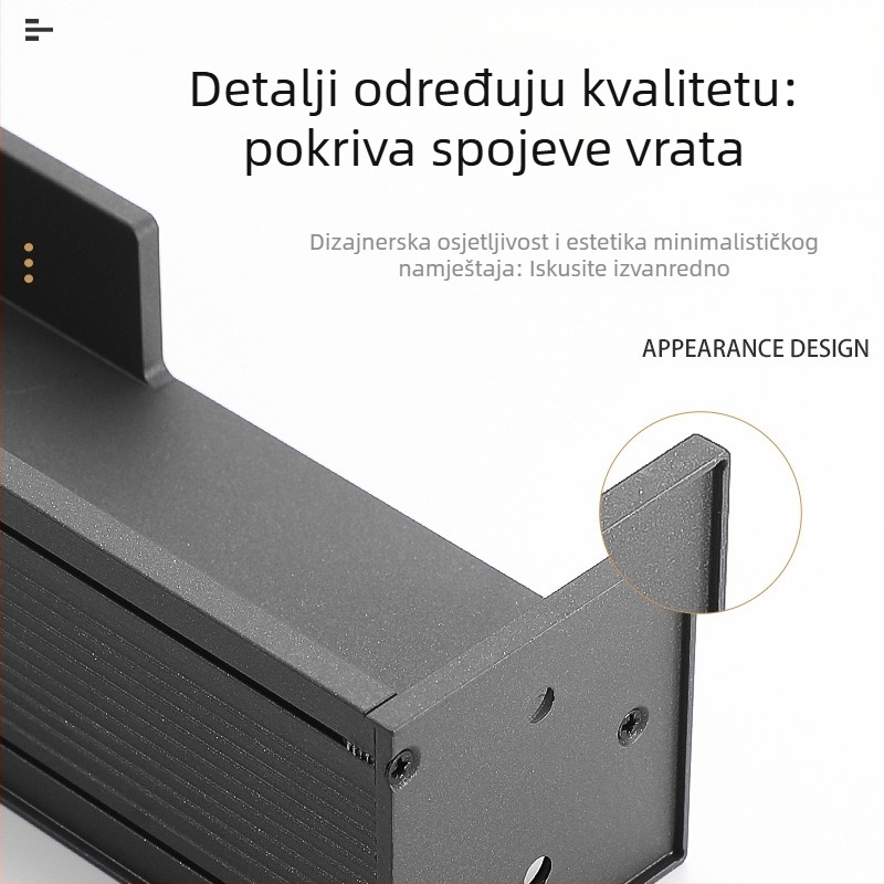 Džepna ručka za vrata ormara, aluminijska legura, elektroplatiranje, lagani luksuzni stil, dizajnerski model