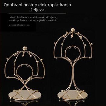 Metalni stalak za tiare – dvostruko slojevit, polica za krune, rekviziti za foto studio