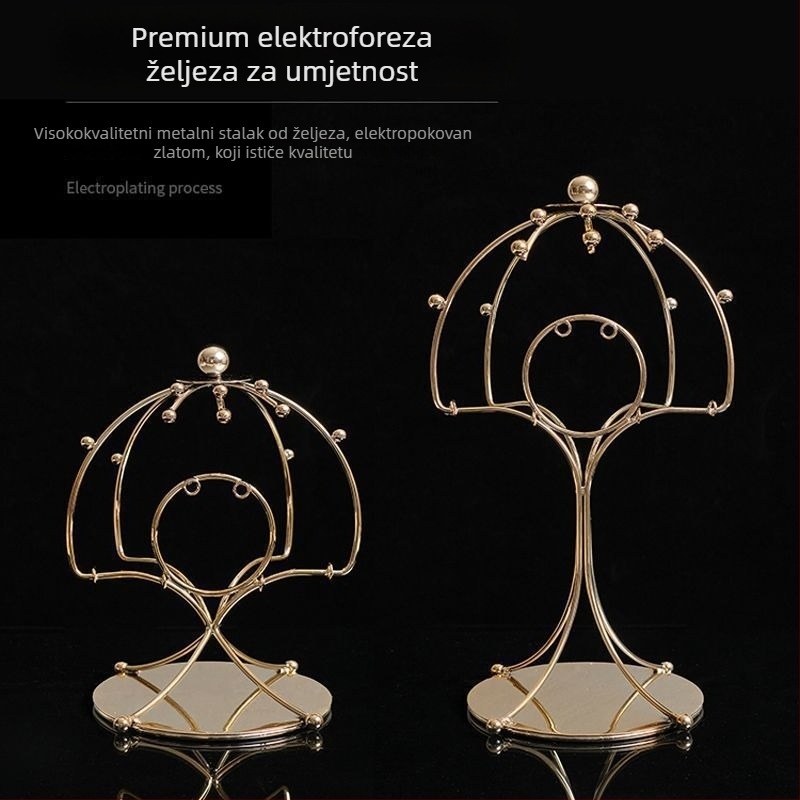 Metalni stalak za tiare – dvostruko slojevit, polica za krune, rekviziti za foto studio