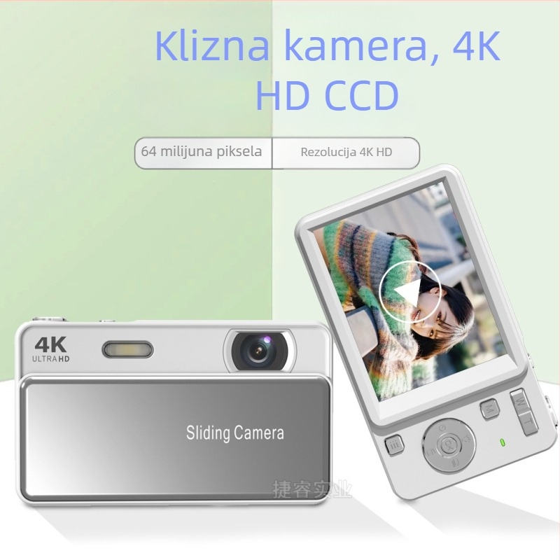 Pametna digitalna kamera sa kliznim poklopcem, 4K video, CMOS senzor 20 MP, 16x optički zoom, 2,8 LCD