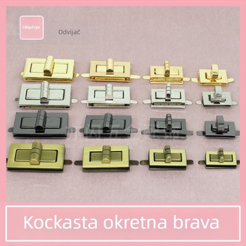 Set brava za torbu — rotirajuća brava, kvadratna brava, metalni hardver, Zhuoyue