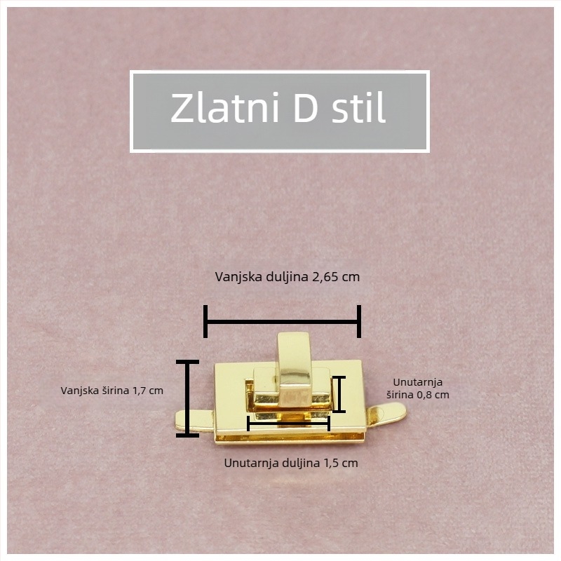 Set brava za torbu — rotirajuća brava, kvadratna brava, metalni hardver, Zhuoyue