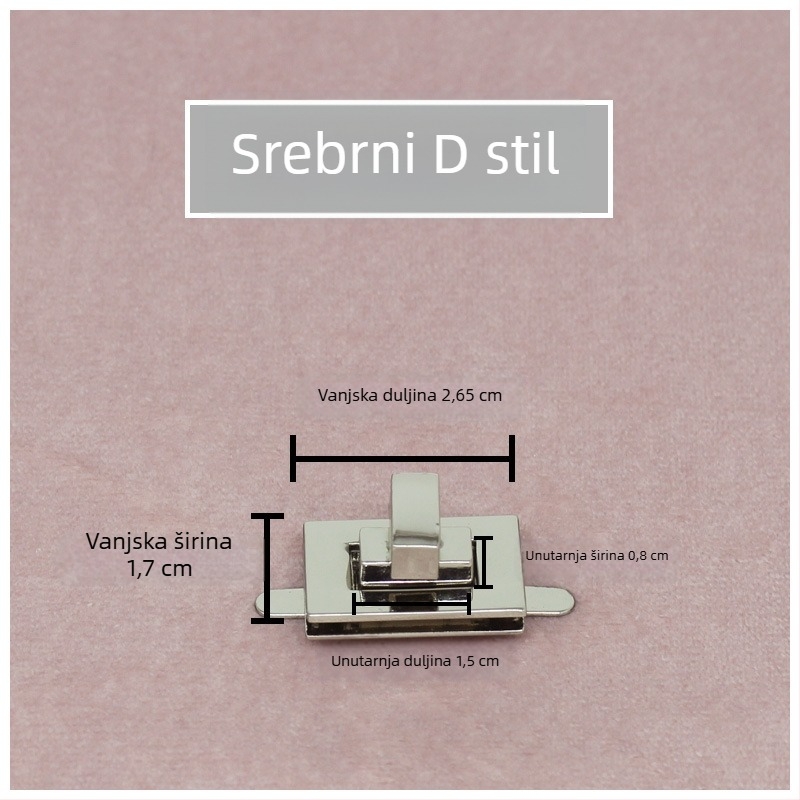 Set brava za torbu — rotirajuća brava, kvadratna brava, metalni hardver, Zhuoyue