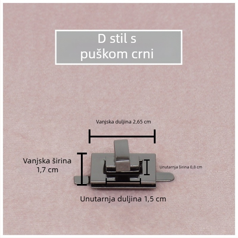 Set brava za torbu — rotirajuća brava, kvadratna brava, metalni hardver, Zhuoyue
