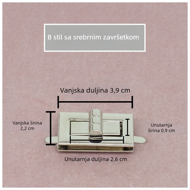 Set brava za torbu — rotirajuća brava, kvadratna brava, metalni hardver, Zhuoyue