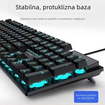 Žični set tipkovnice i miša - membranska tipkovnica, USB, 98+ tipki, ergonomski dizajn, jednobojno pozadinsko osvjetljenje