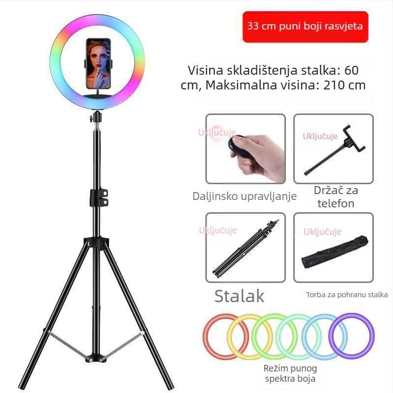 Rasvjeta za fotografiju i live streaming — snaga 10–50W, 110V, model 18650, uspravni nosač, višestupanjsko podešavanje