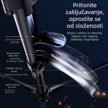 Stativ za prijenos uživo na mobilnom s kuglastom pan-tilt glavom, 3-sekcijske aluminijske noge, PC konstrukcija, nosivost do 2 kg, model D39