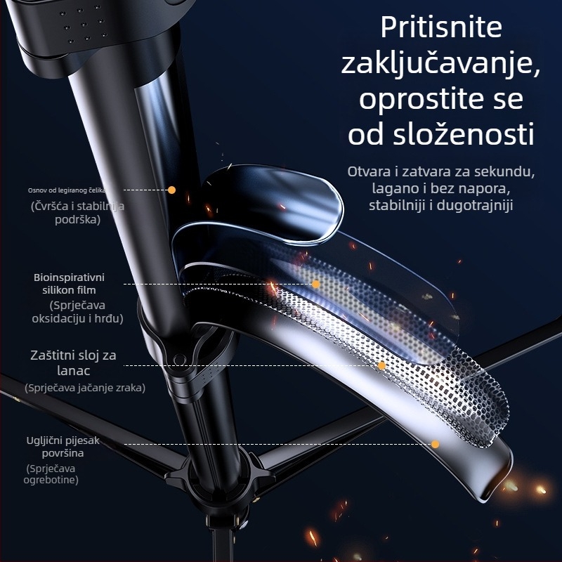 Stativ za prijenos uživo na mobilnom s kuglastom pan-tilt glavom, 3-sekcijske aluminijske noge, PC konstrukcija, nosivost do 2 kg, model D39