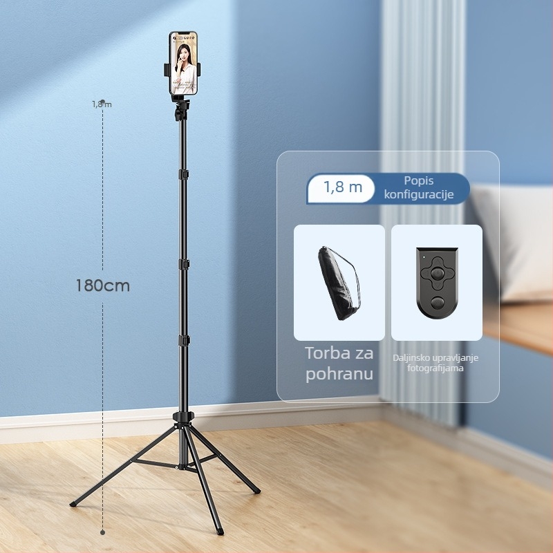 Stativ za prijenos uživo na mobilnom s kuglastom pan-tilt glavom, 3-sekcijske aluminijske noge, PC konstrukcija, nosivost do 2 kg, model D39
