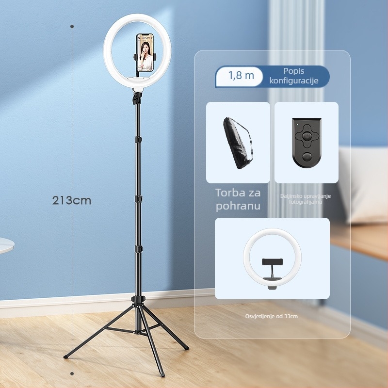Stativ za prijenos uživo na mobilnom s kuglastom pan-tilt glavom, 3-sekcijske aluminijske noge, PC konstrukcija, nosivost do 2 kg, model D39