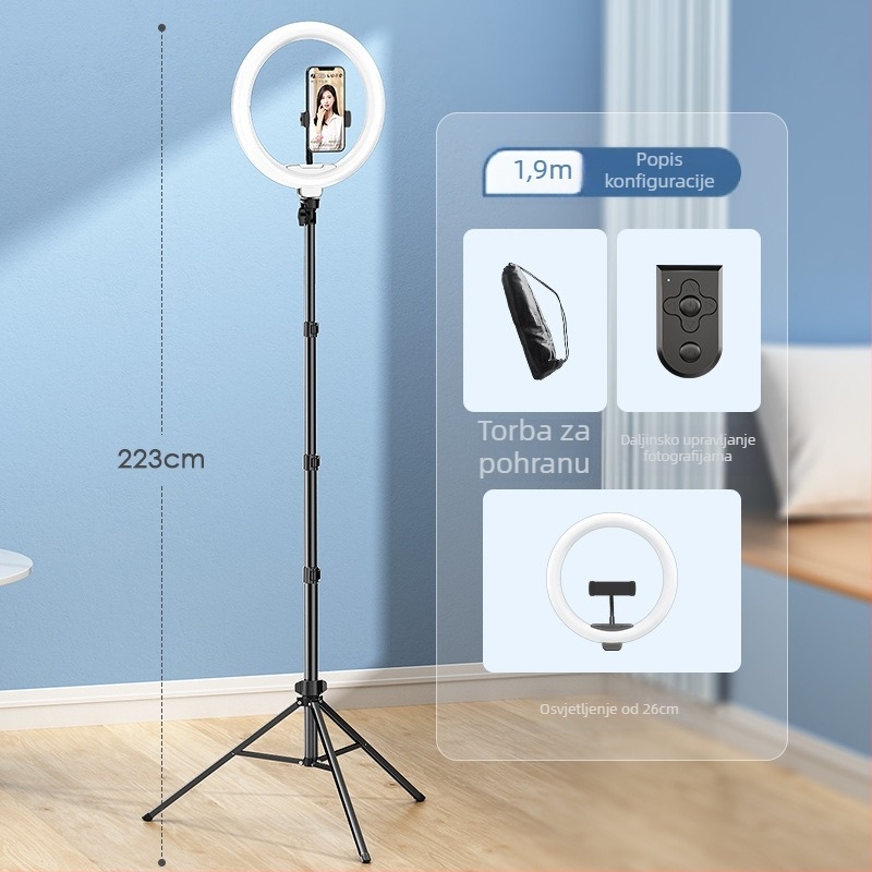 Stativ za prijenos uživo na mobilnom s kuglastom pan-tilt glavom, 3-sekcijske aluminijske noge, PC konstrukcija, nosivost do 2 kg, model D39
