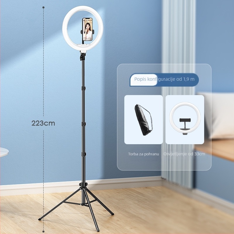 Stativ za prijenos uživo na mobilnom s kuglastom pan-tilt glavom, 3-sekcijske aluminijske noge, PC konstrukcija, nosivost do 2 kg, model D39