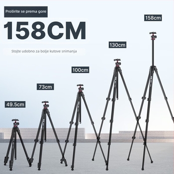 Stativ s kugličnim glavom, univerzalni model za kameru, DSLR i mobitel