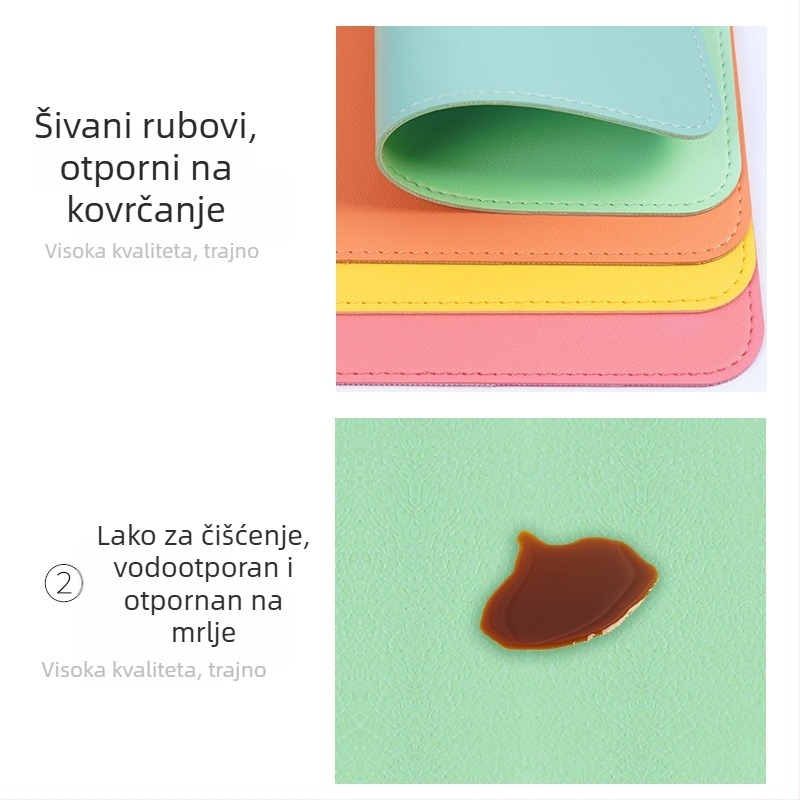 Kožna dvostruka podloga za miš, model SA52801, vodootporna, s tiskanim logom