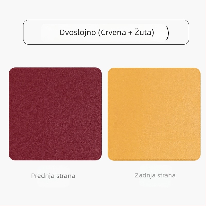 Kožna dvostruka podloga za miš, model SA52801, vodootporna, s tiskanim logom
