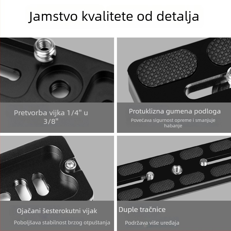 Univerzalna brza ploča za oslobađanje za SLR kameru – aluminijska legura, Pu board serija, nosivost 2–5 kg