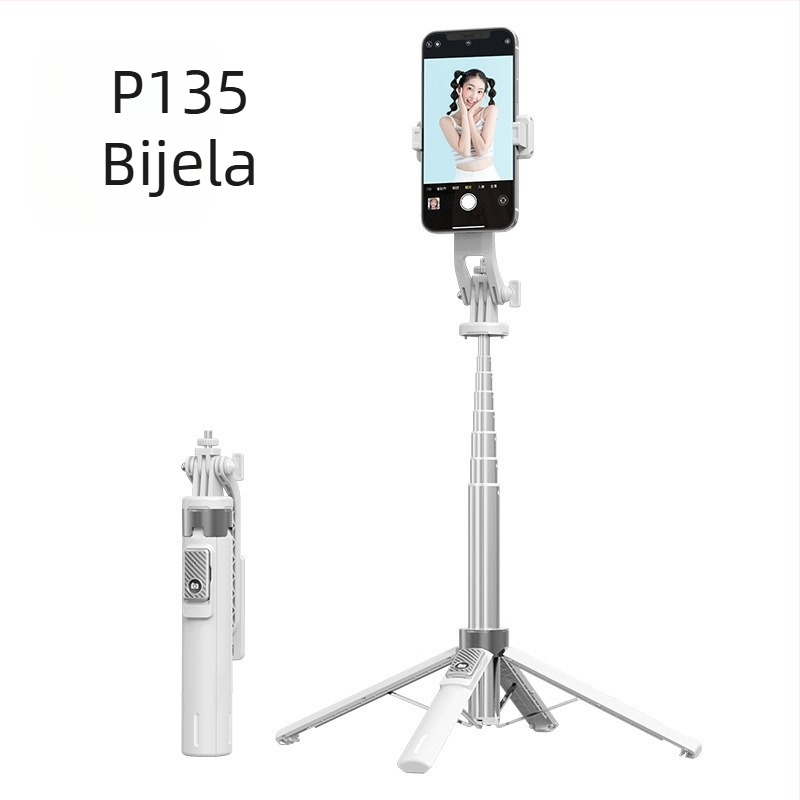 Bluetooth selfie štapić sa osvjetljenjem, aluminijski cijev, odvojivi gimbal, četveronožni stativ za kameru i pametni telefon