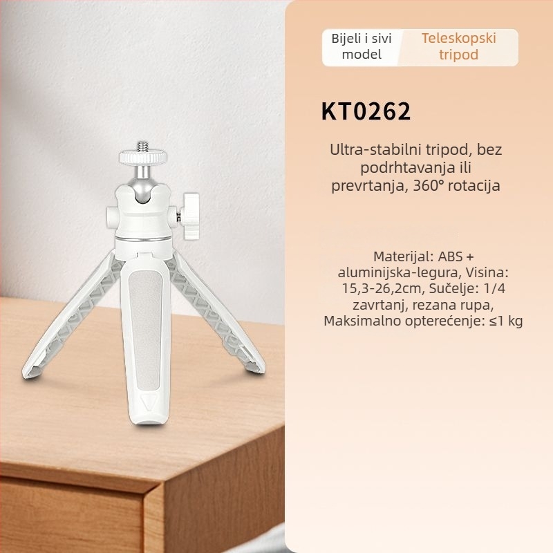 Mini sklopivi stolni stativ za mobitel i kameru bez ogledala, od aluminijske legure