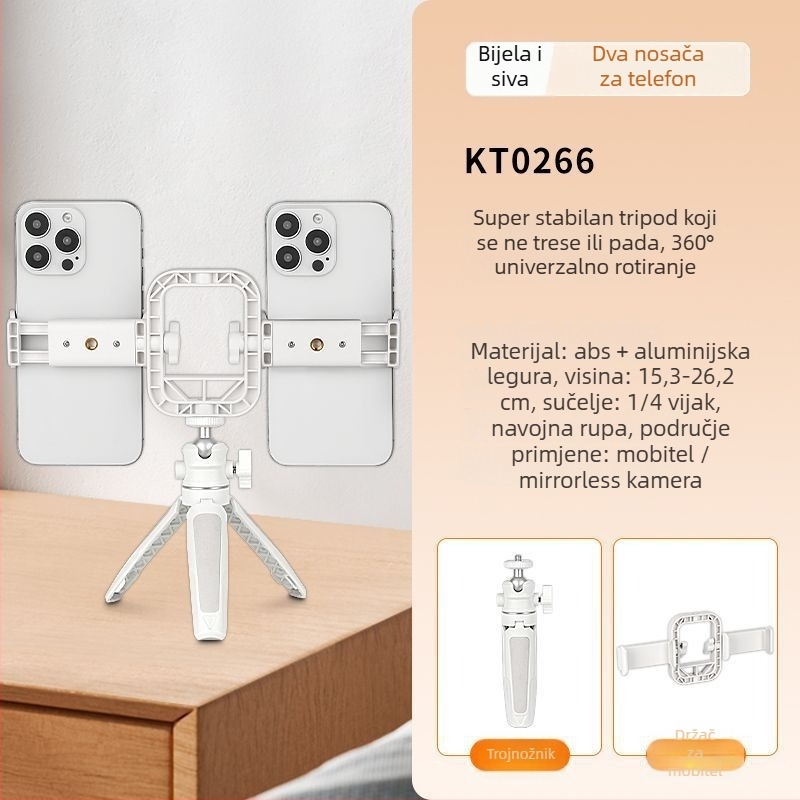 Mini sklopivi stolni stativ za mobitel i kameru bez ogledala, od aluminijske legure