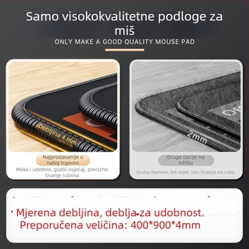 Velika podloga za miš za gaming i ured, dimenzije 800×400 mm ili 900×400 mm, prirodna guma, jednostrana, protuklizna, stil crtani/anime igara