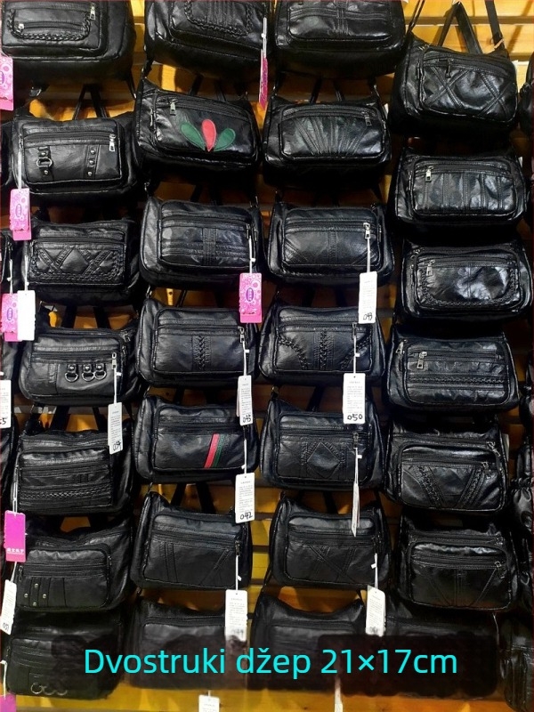 Ženska PU crossbody torba — horizontalnog kvadratnog oblika, zatvarač, poliesterska podstava, unutarnji pretinci: zip pretinac, pretinac za telefon, pretinac za identifikacijski dokument, pretinac za kameru
