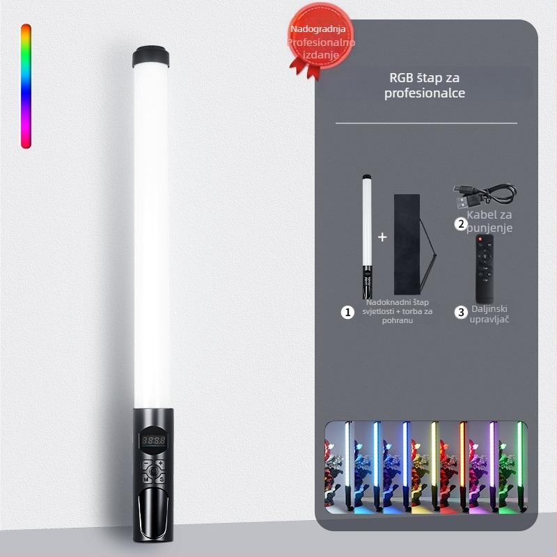 Prijenosno svjetlo za fotografiju HM-BD s RGB LED, 10W, promjenjiva jačina, neovisno napajanje Type-C, domet 1–2 m