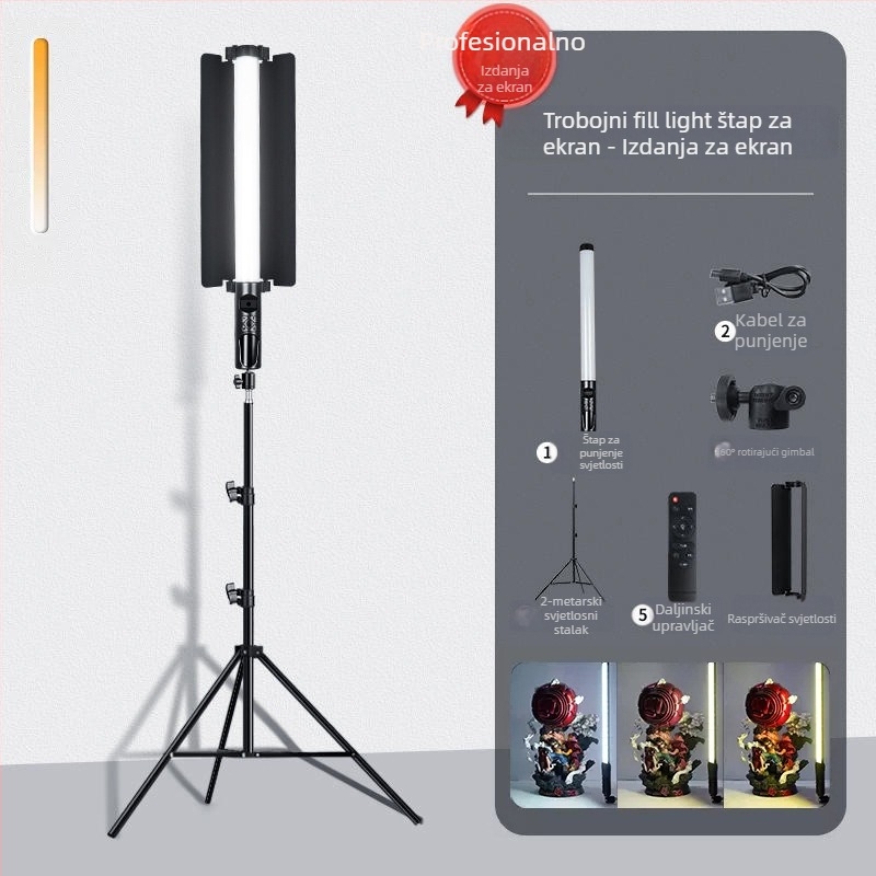 Prijenosno svjetlo za fotografiju HM-BD s RGB LED, 10W, promjenjiva jačina, neovisno napajanje Type-C, domet 1–2 m